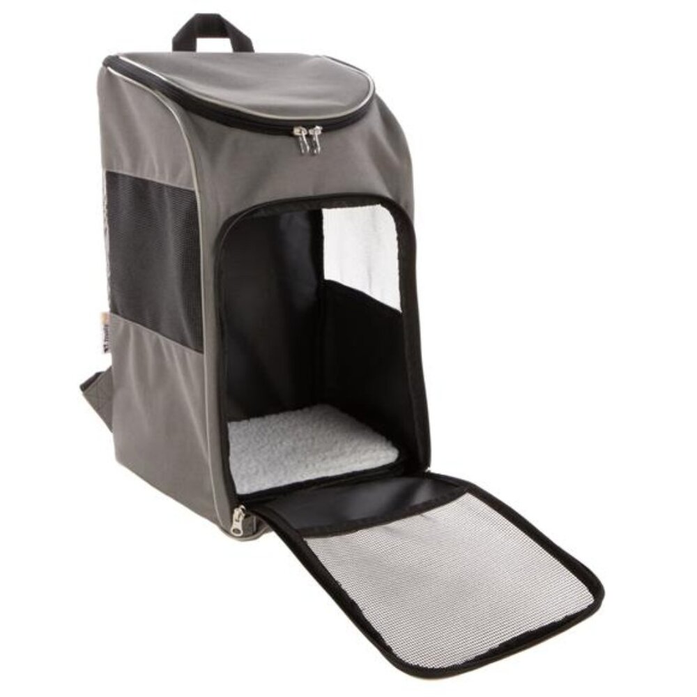 Medium Cat & Dog Travel Pet Backpack, Gray, 16 lb Limit - Picture 1 of 7